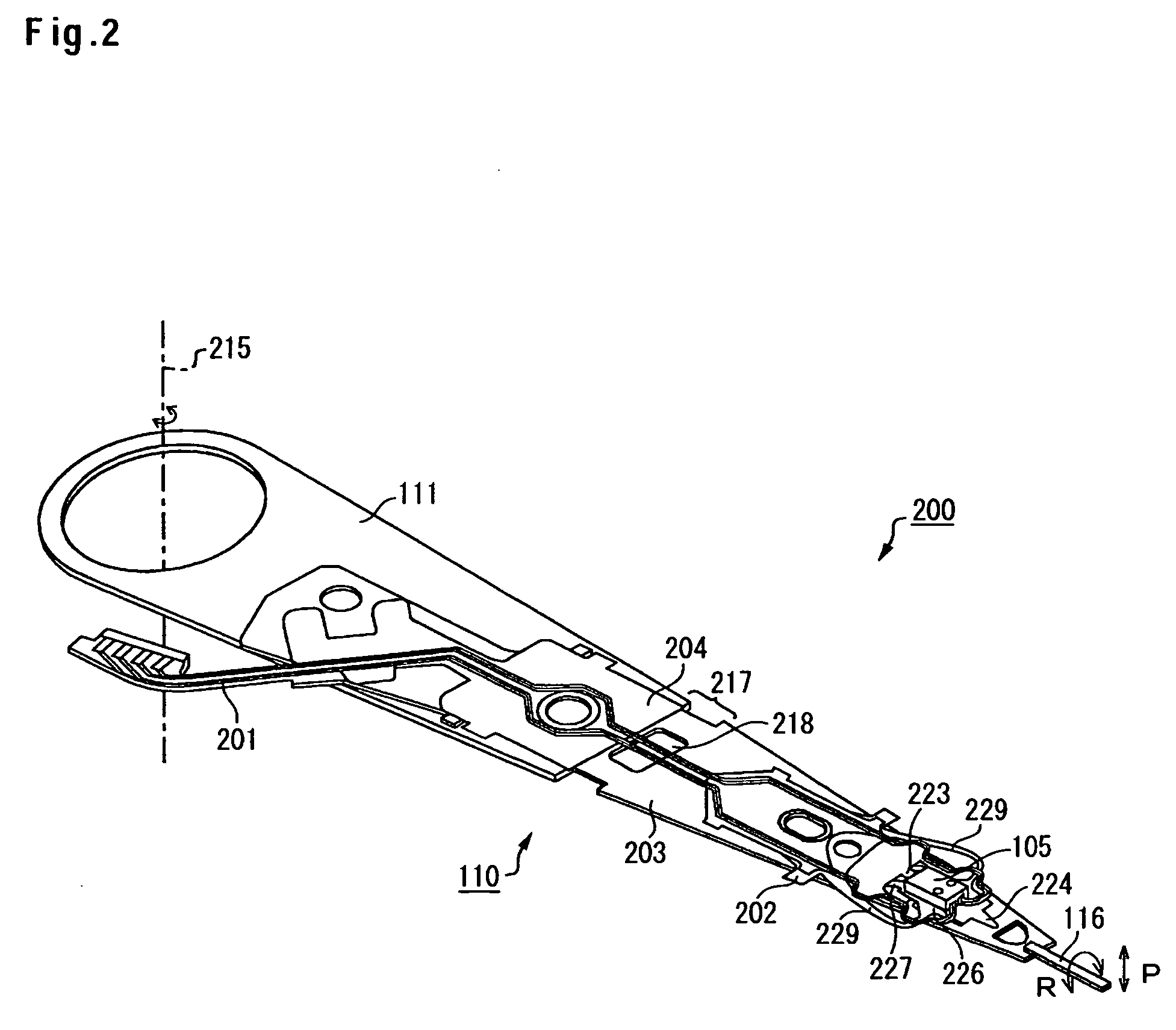 Suspension and limiter mechanism for a data storage device