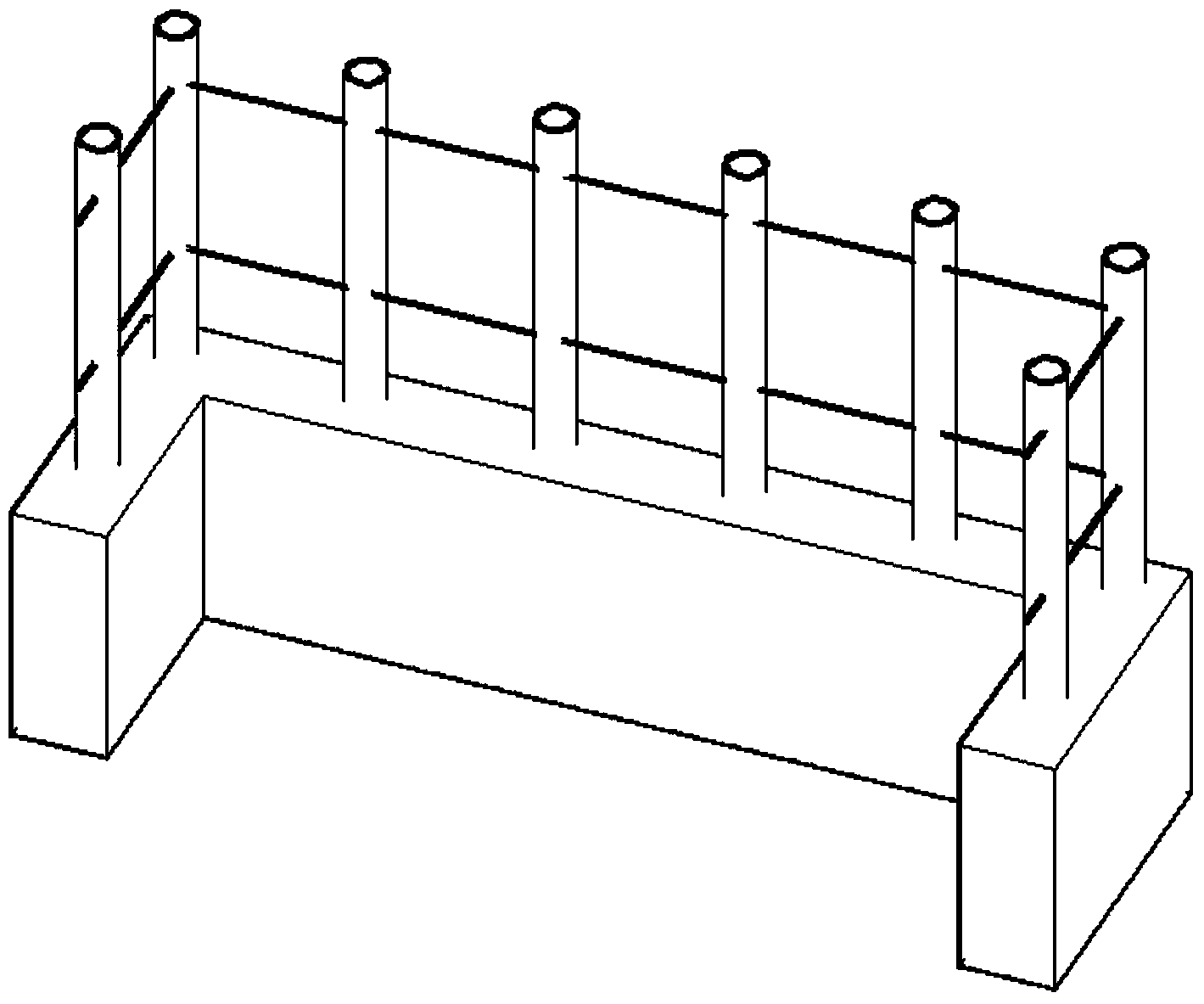 Raw soil wall with L-shaped section and built-in steel-wood mesh and manufacturing method