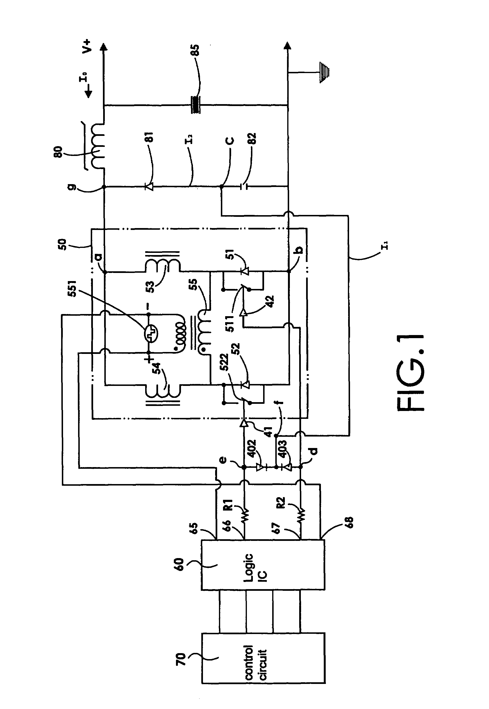 Synchronized rectifier filter control device for protecting a power supply from reverse current