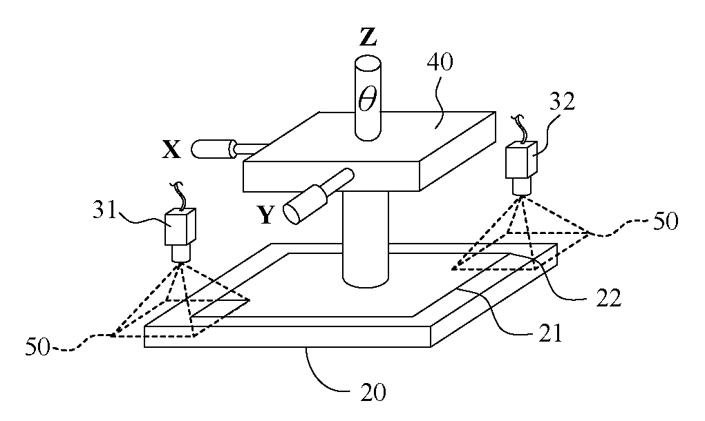 Aligning method for unmarked substrate assembly