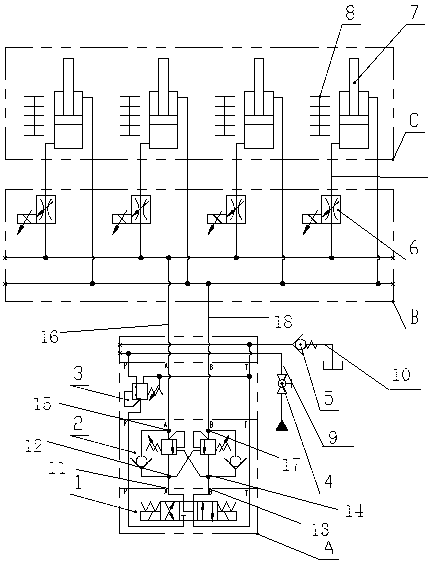 Novel hydraulic synchronous control system for shield tunneling machine segment conveying trolley