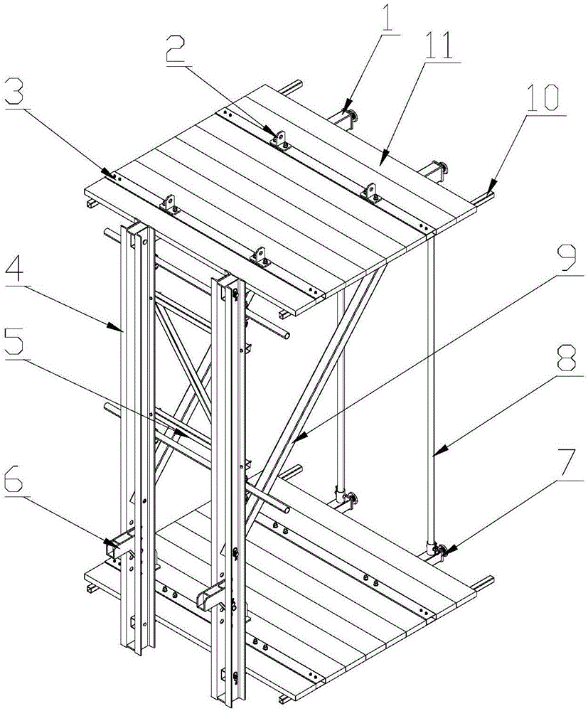 Elevator shaft operation platform and construction method thereof