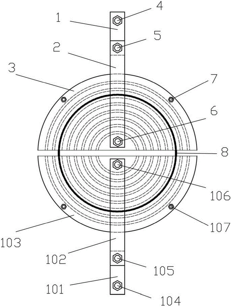 Annular specimen tensile testing device and realizing method thereof