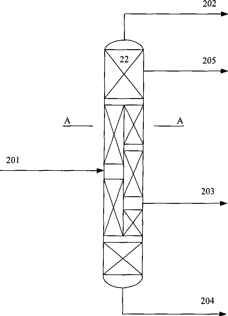 Bulkhead type rectification column for separating materials containing ethylbenzene and vinyl benzene