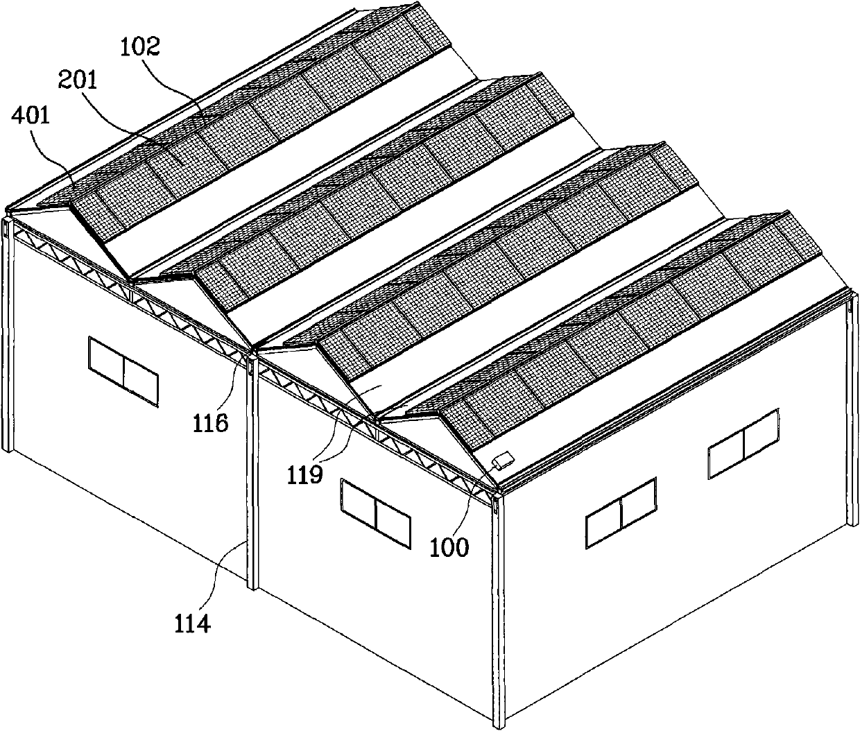 Apparatus for two-way tracing and concentrating sunlight of roof installation type