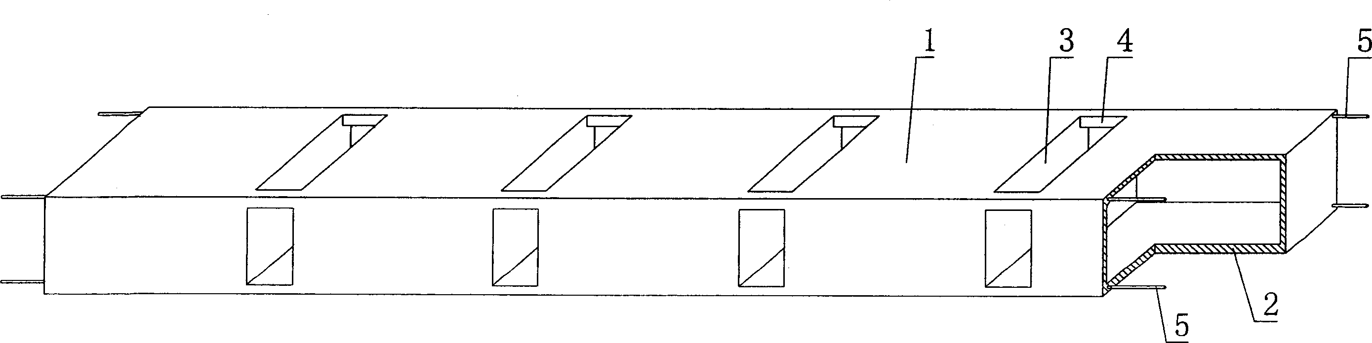 Hollow cavity structural component for hollow board