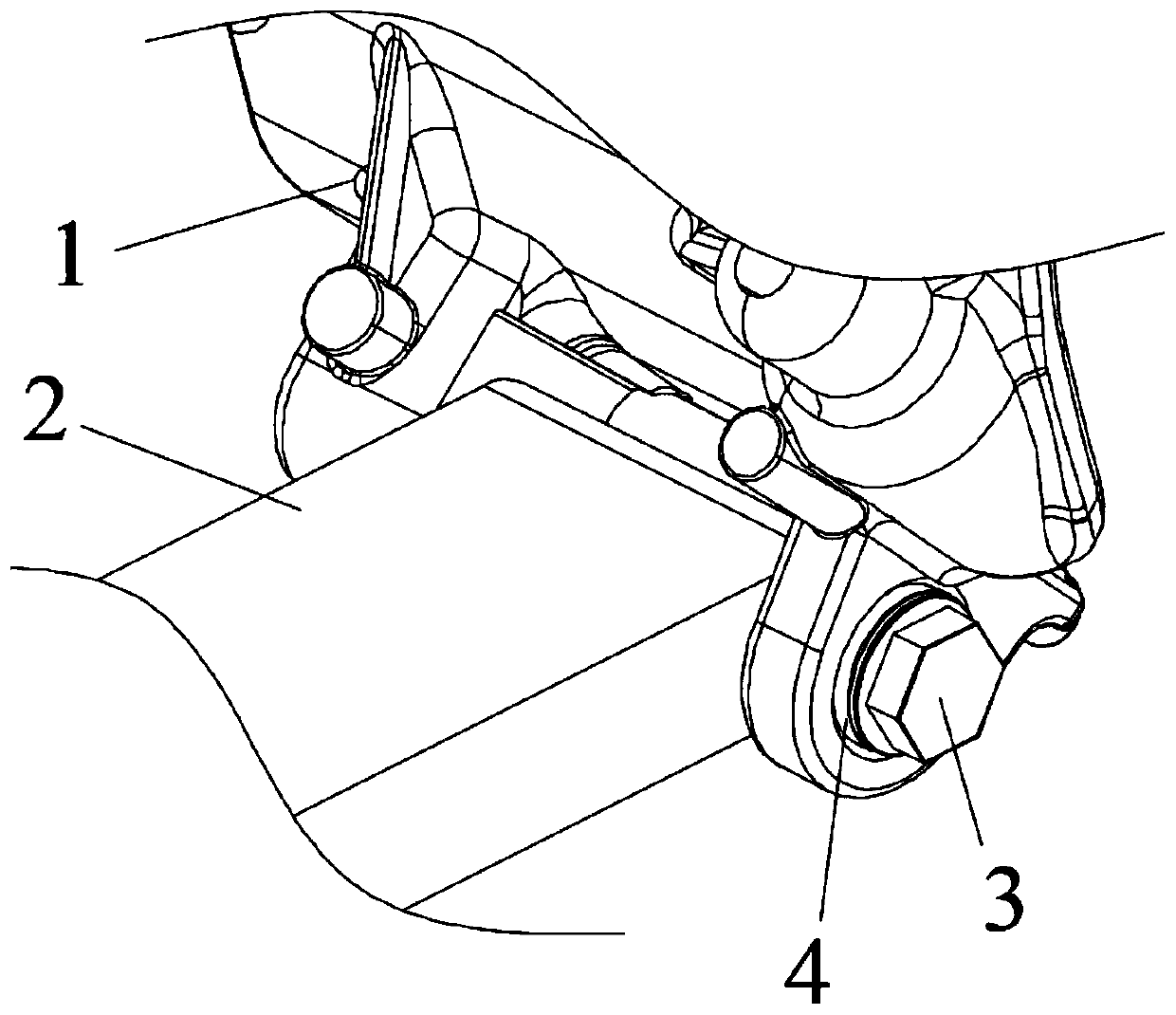 Bushing connection structure of air conditioner compressor support