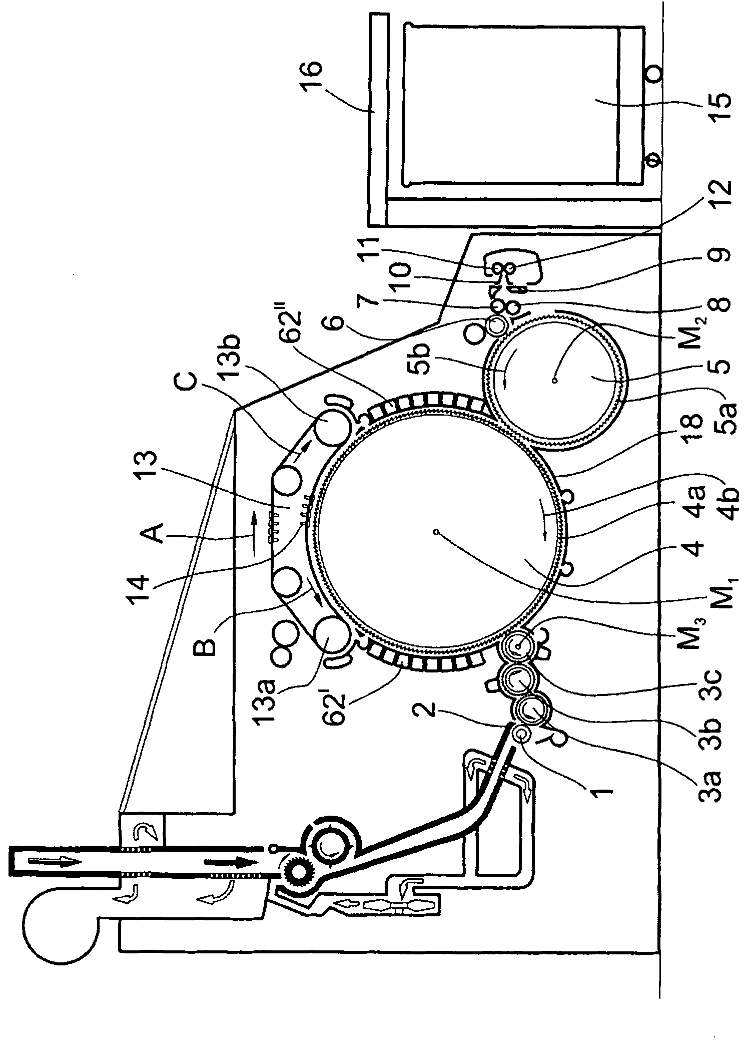 Device on carding machine having cylinders, working elements and adjustable holding elements