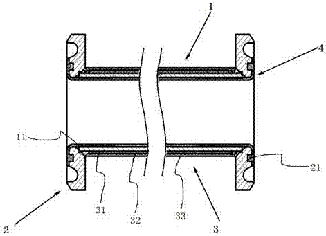 Compound pipe assembly for conveying sea water and manufacturing method thereof