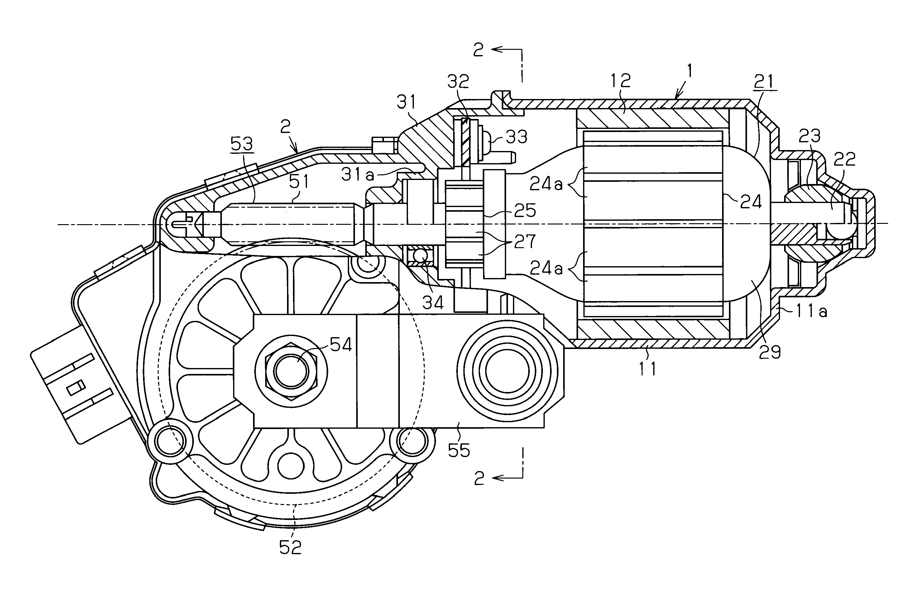 Motor and brush configuration method