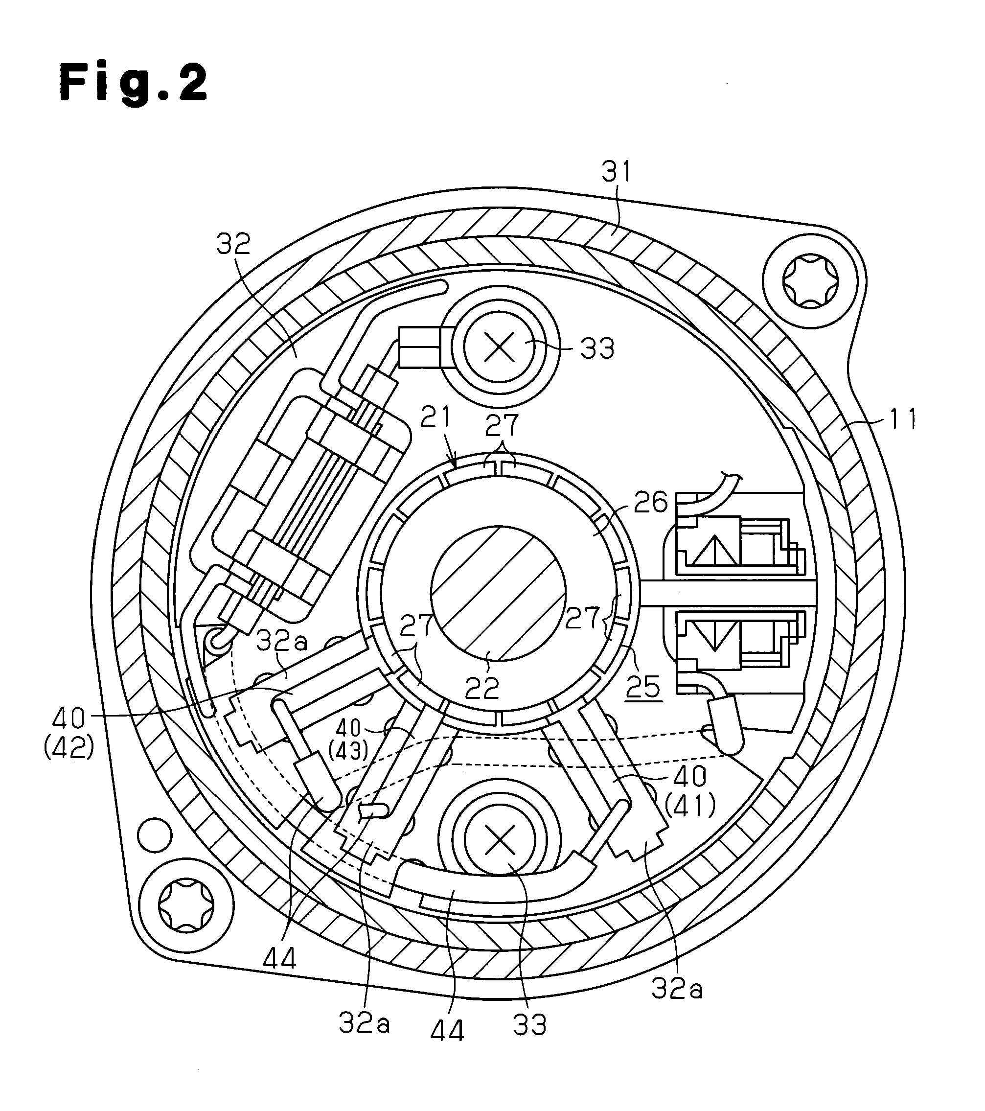 Motor and brush configuration method