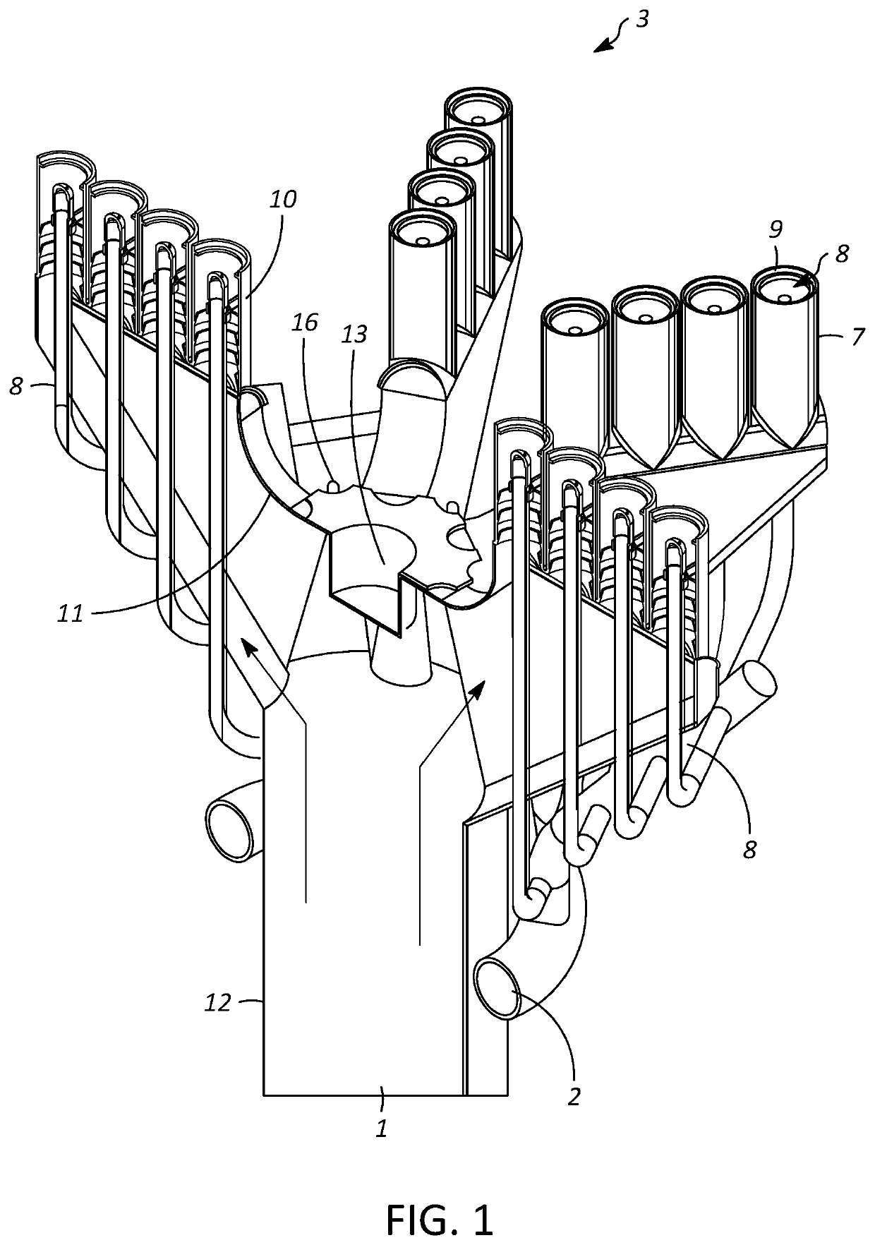 Staged steam waste gas flare