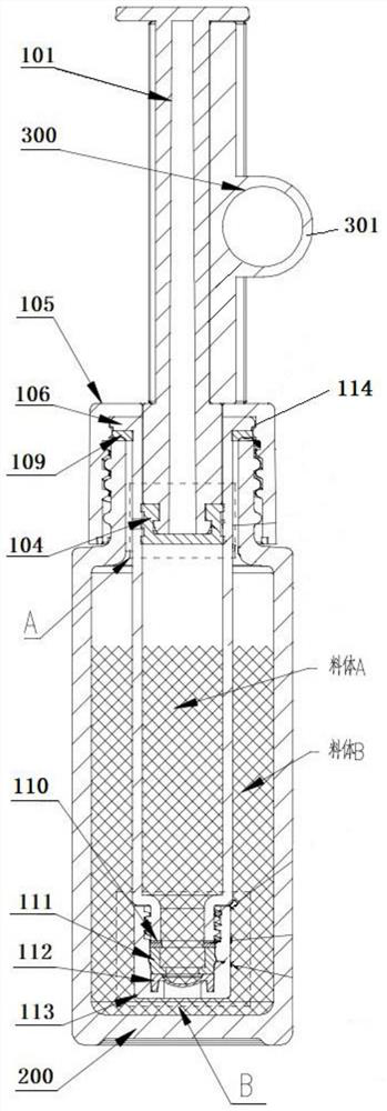Separated double-material mixing dropper bottle and assembling method