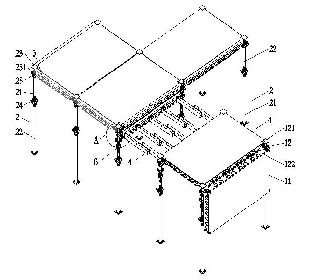 Early-removal formwork system for concreting of constructions comprising beams, plates and columns