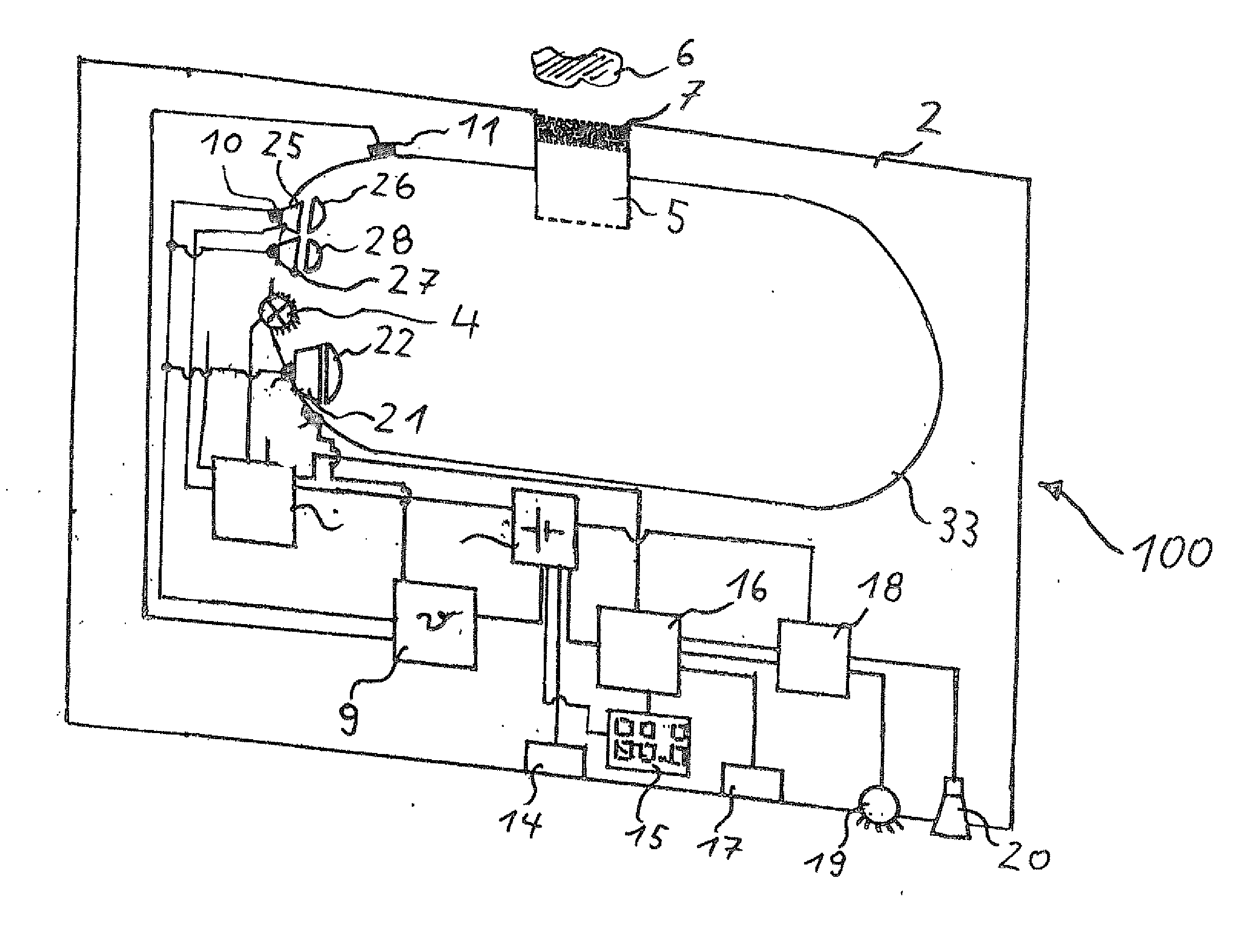 Device with a measurement arrangement for optical measurement of gases and gas mixtures, with compensation of environmental effects
