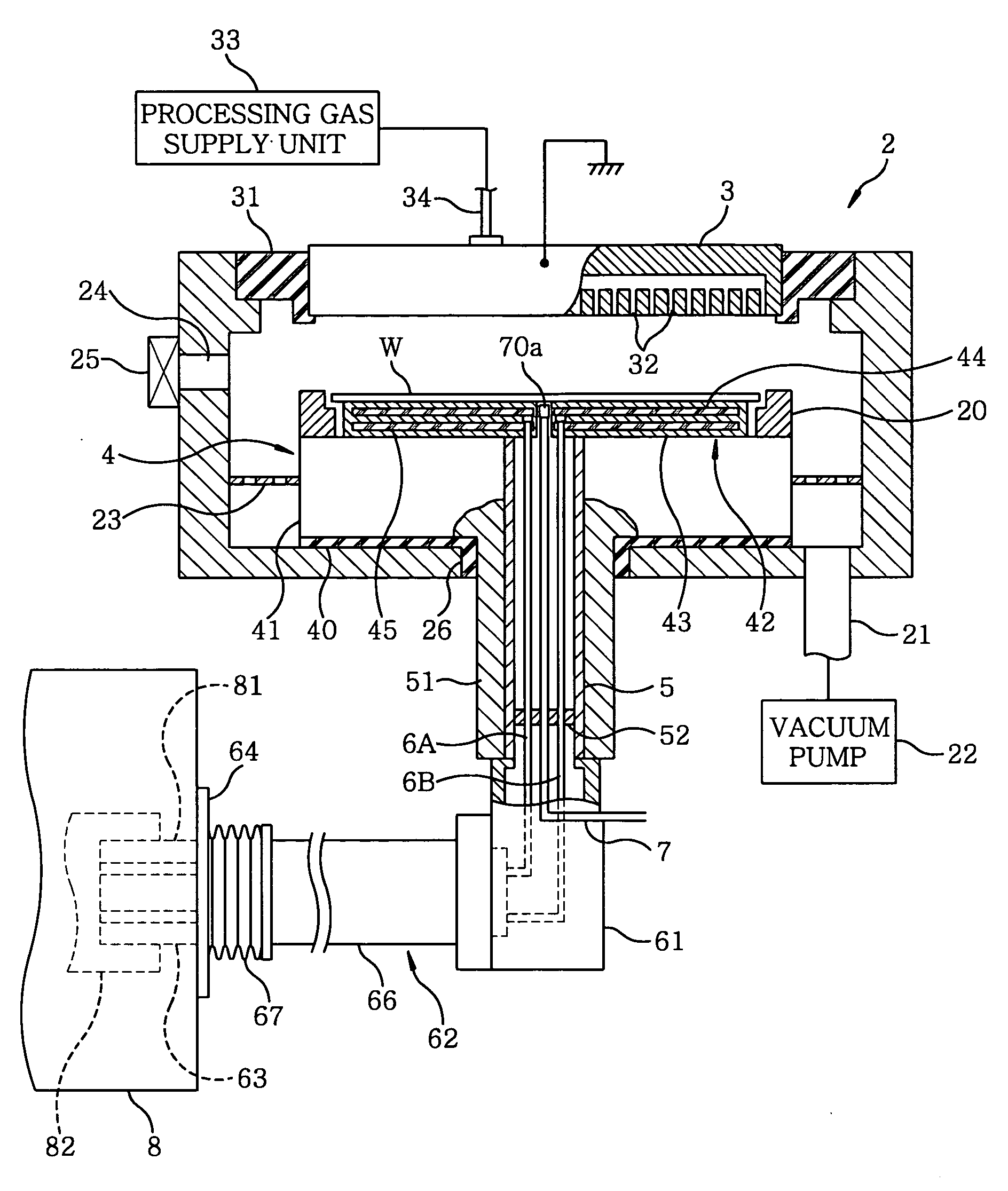 Plasma processing apparatus and mounting unit thereof