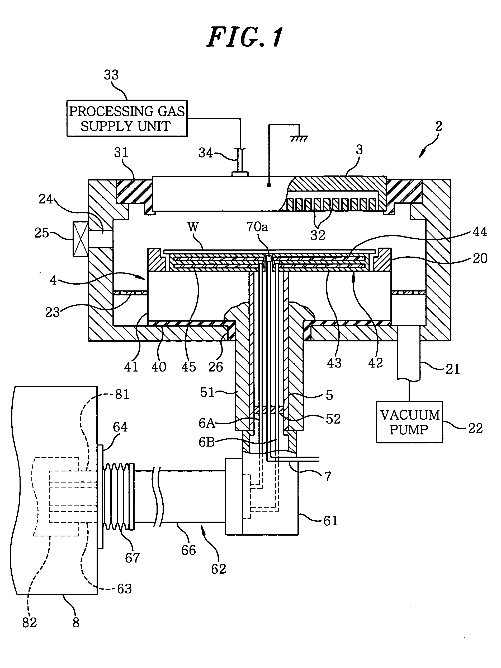 Plasma processing apparatus and mounting unit thereof