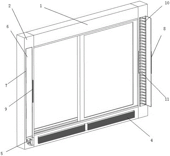 Ventilating and filtering window frame easy to dismount and clean
