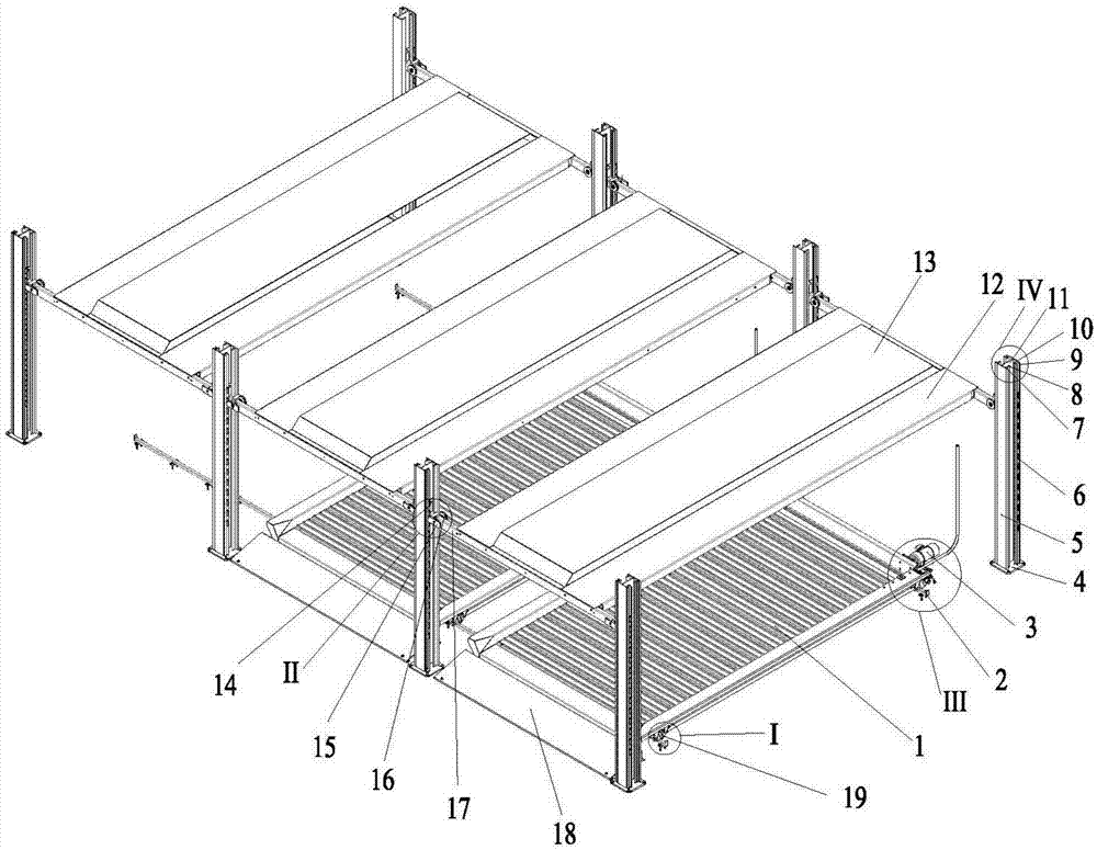 Stand column type two-layer lifting transferring garage