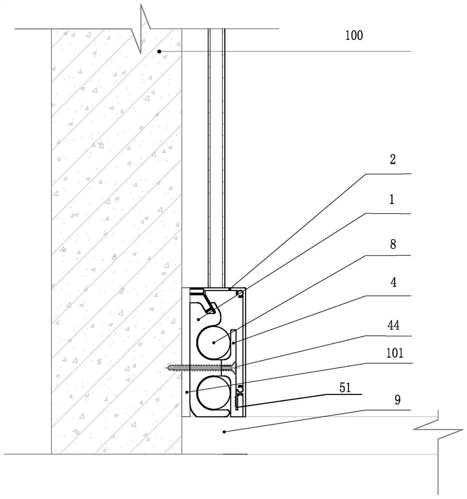 Heating skirting line and installation method thereof