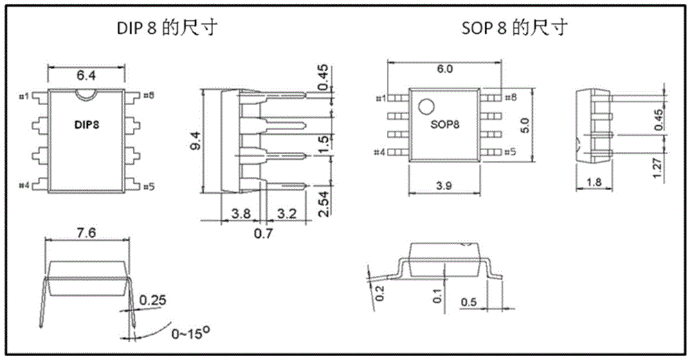 ESOP8 lead frame of medium-and high-power LED driving chip