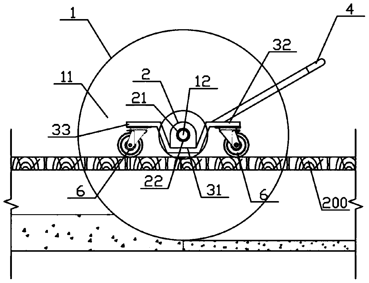 Construction device for quickly processing drainage ditch and construction method thereof