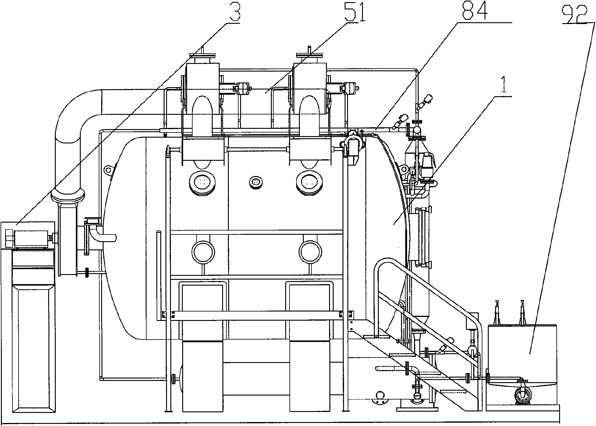 Novel gas-fog dyeing machine