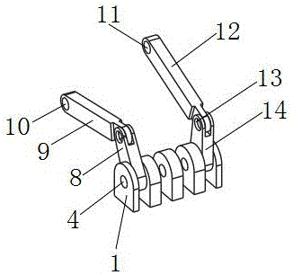 Planar controllable slippage type wood forklift with multi-unit connection rod driving function