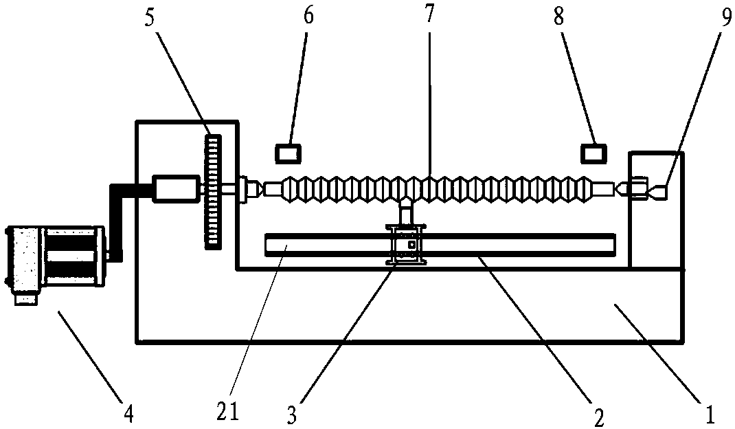 Lead screw lead accuracy detection device and detection head device thereof