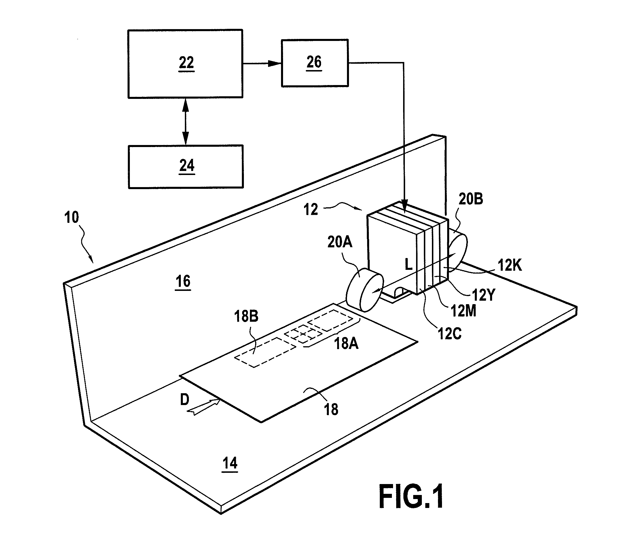 Color print module for a franking machine