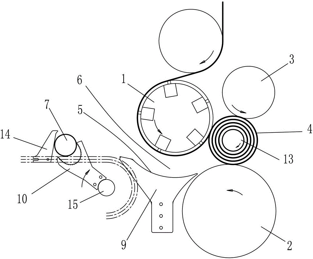 A kind of rewinding machine and paper breaking and winding method of the rewinding machine