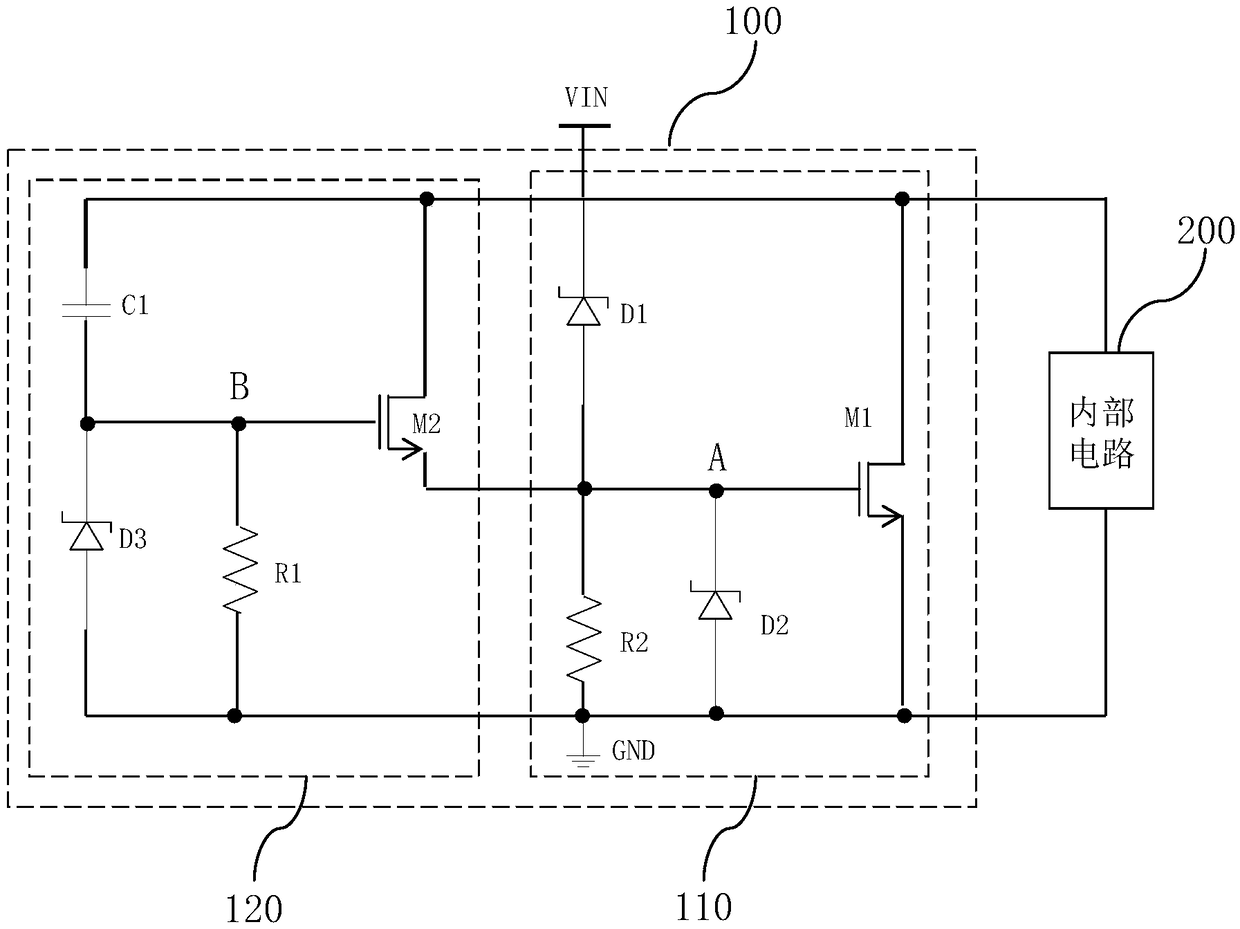 Integrated on-chip surge protection circuit
