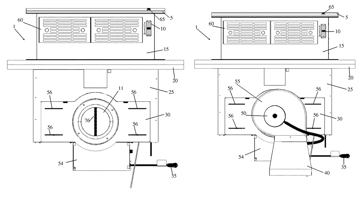 Downdraft that is telescoping