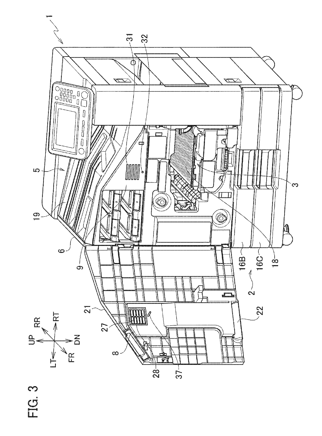 Printing apparatus with cooling fan