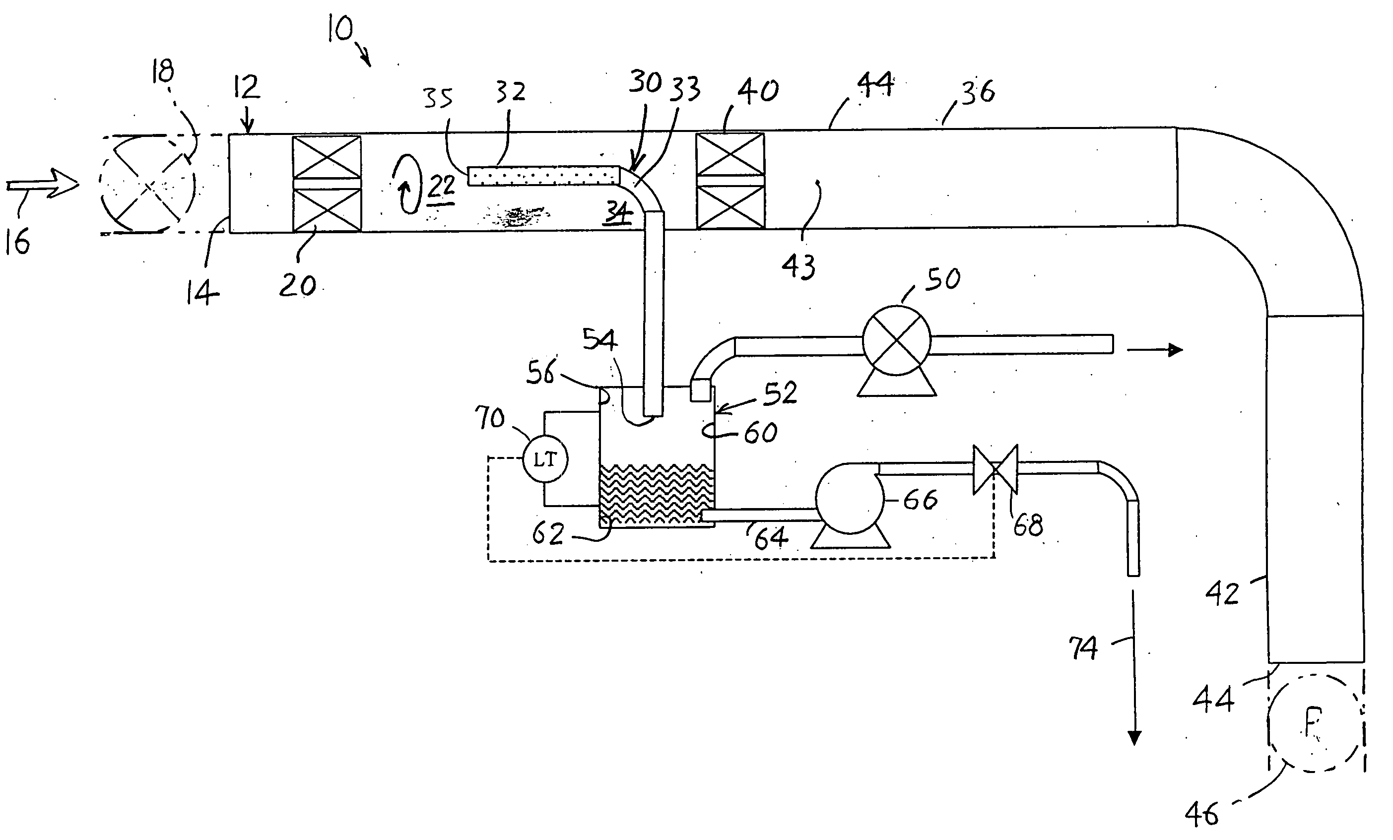 Gas/liquid separation in water injection into hydrocarbon reservoir