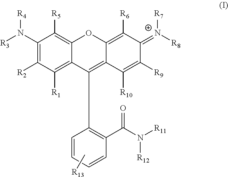 Carboxamide-substituted xanthene dyes