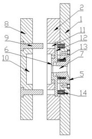 A mold nozzle elimination structure for die-casting production