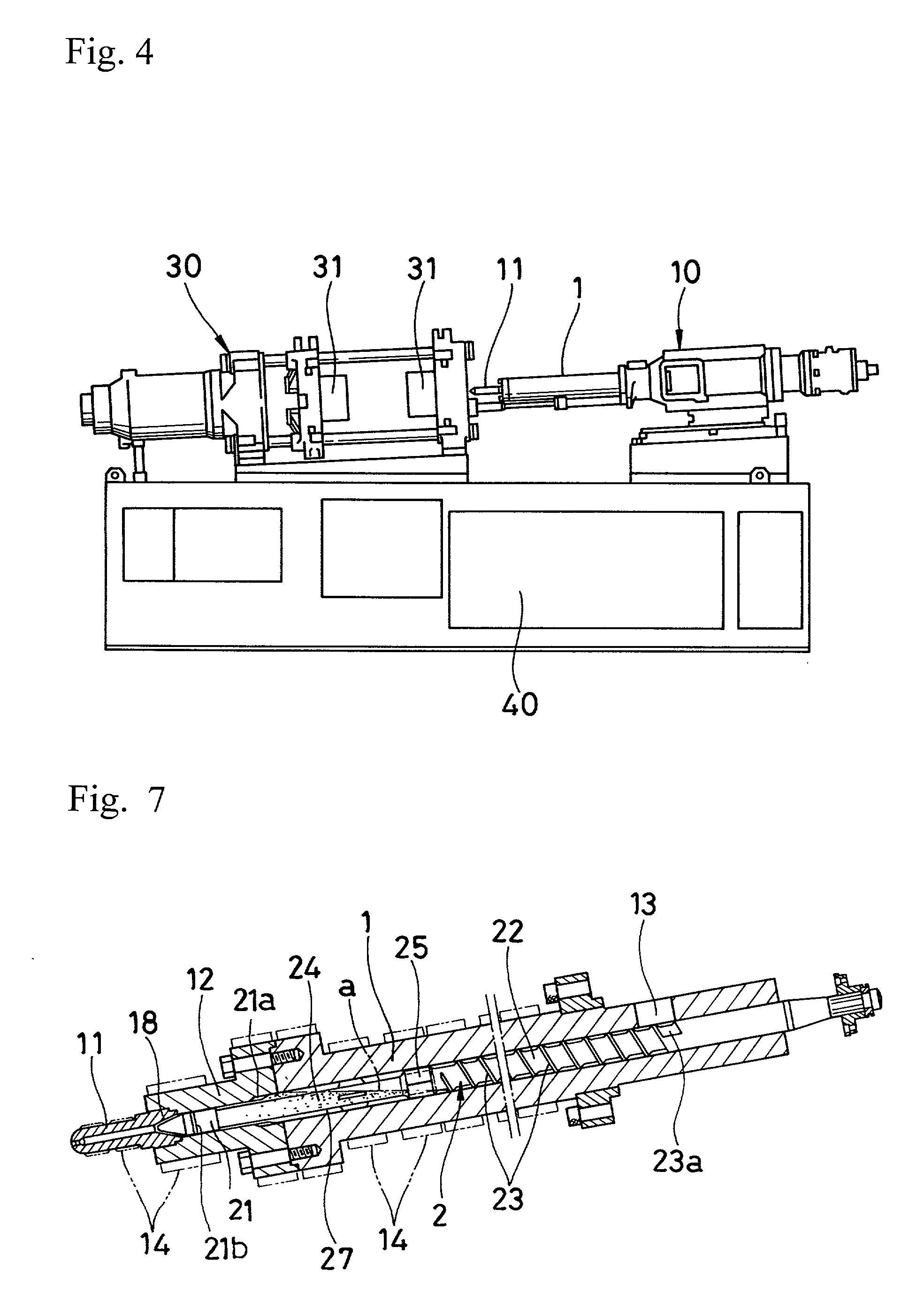 Injection apparatus for melted metals