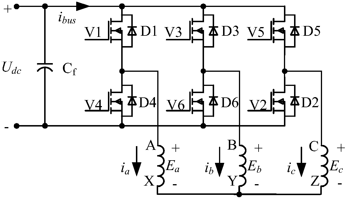 A control method and drive system for a three-phase double salient pole brushless DC motor