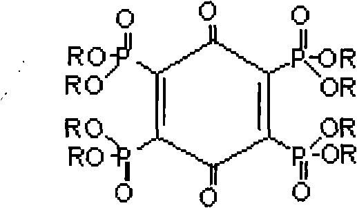 Tetra-(0,0-dialkyl phosphonyl) p-benzoquinone and preparation method thereof