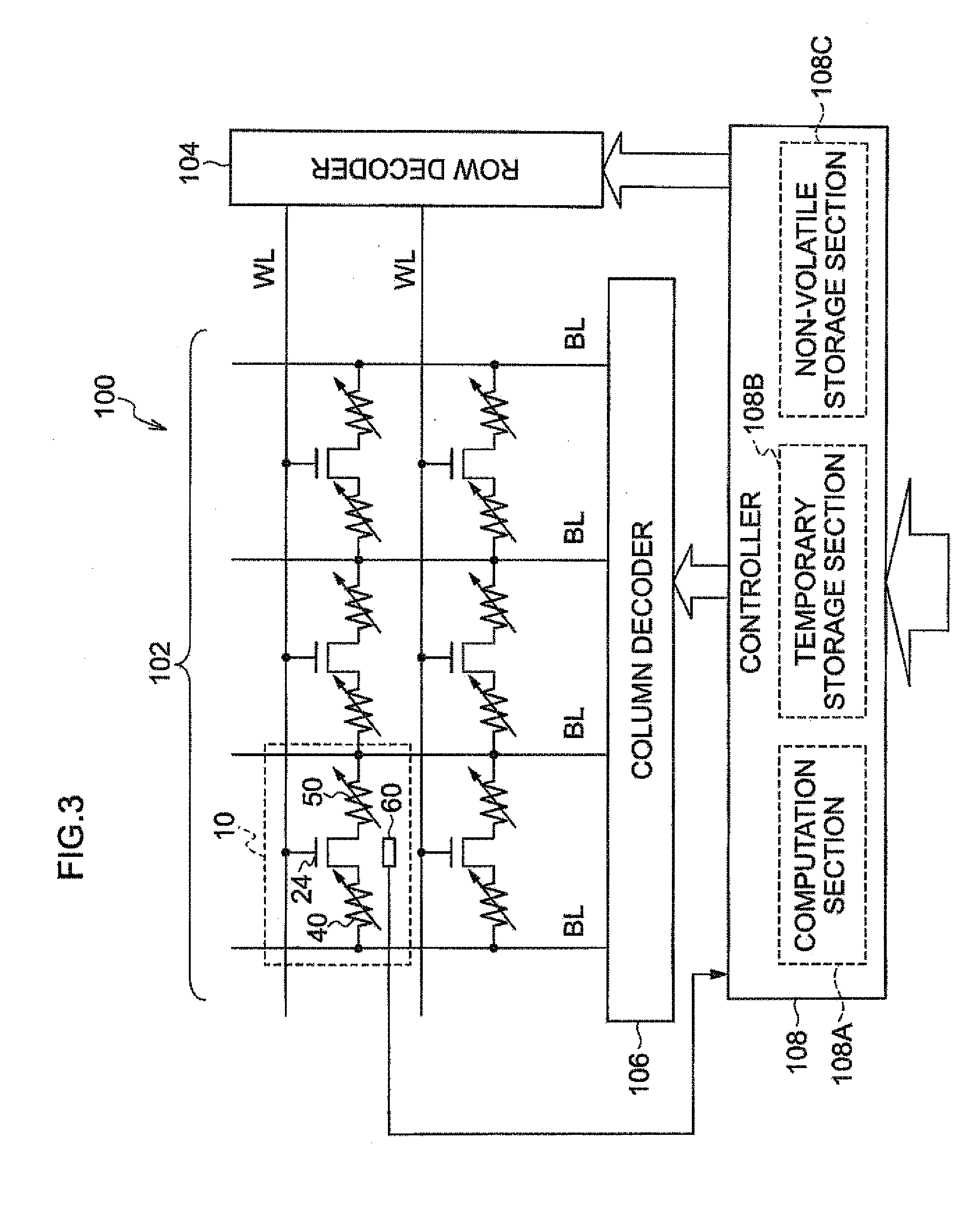 Semiconductor non-volatile memory, charge accumulating method for semiconductor non-volatile memory, charge accumulating program storage medium