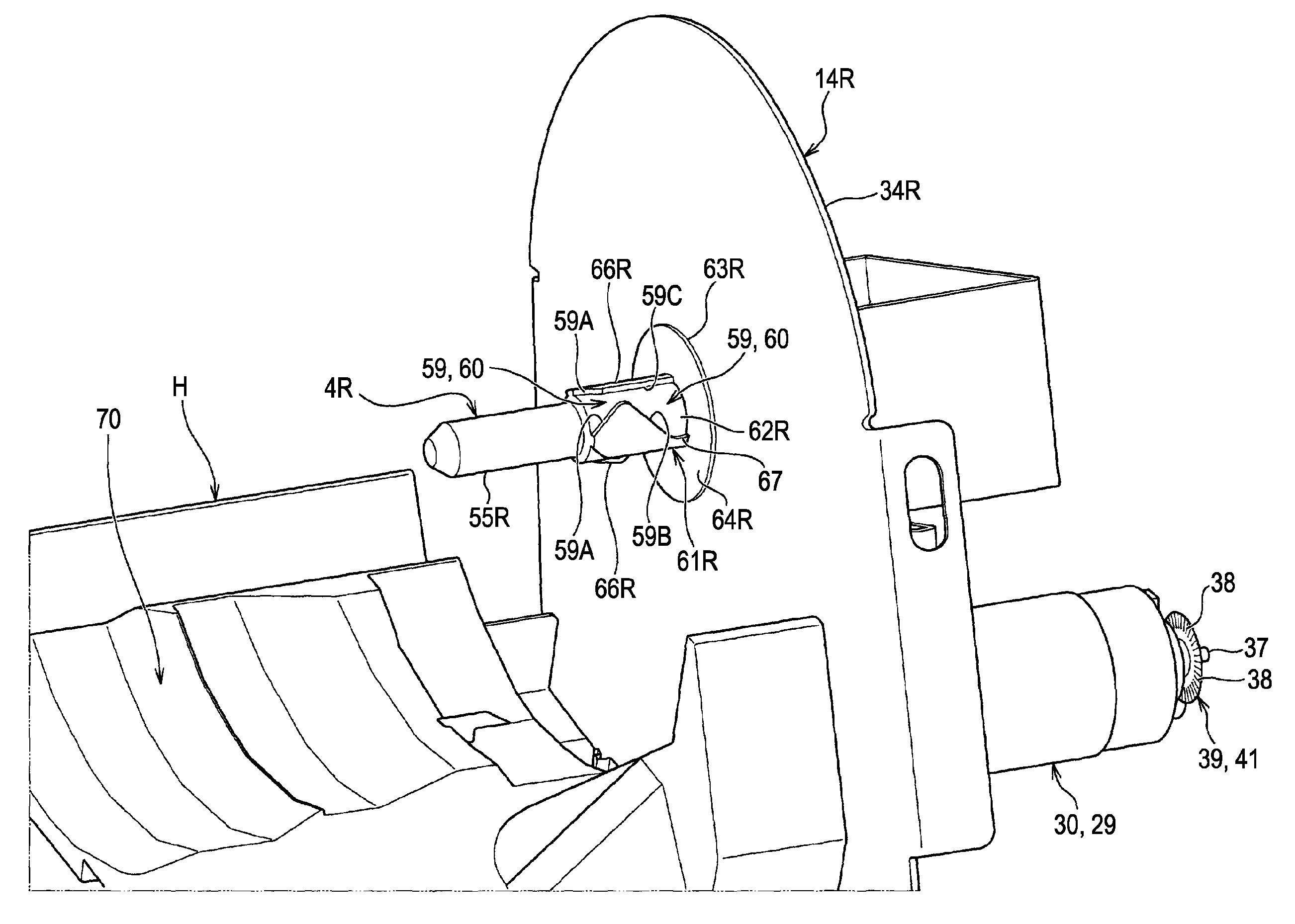 Transport device for transporting roll-shaped recording medium and recording apparatus