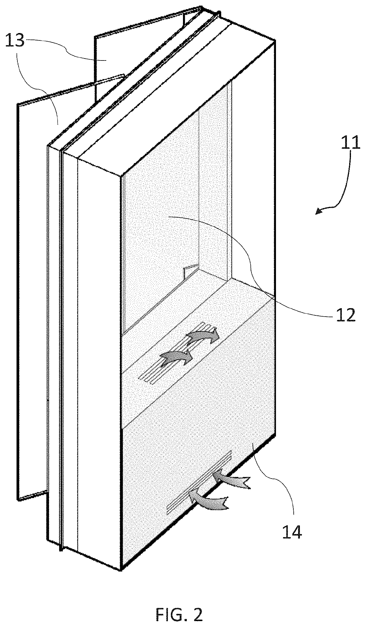 Modular elements comprising integrated air conditioning units and adapted to replace façade portions of buildings in correspondence with at least one floor of the buildings and corresponding processes for removing and replacing the façade portions with the modular elements