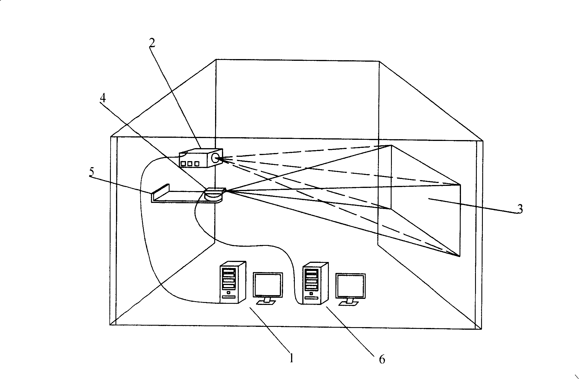 Single-eye vision semi-matter simulating system and method