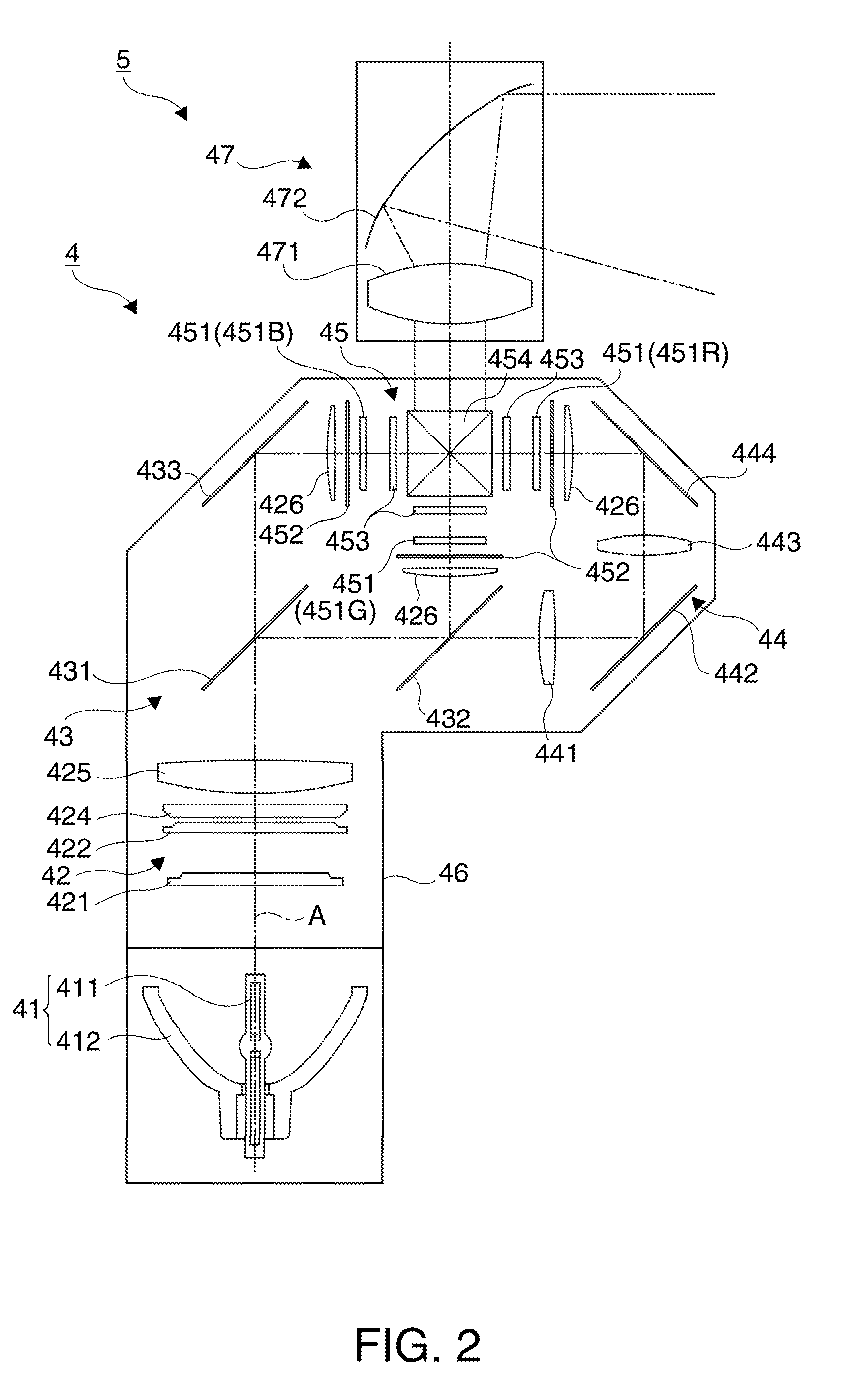 Projector suspension device including a suspension position adjustment mechanism