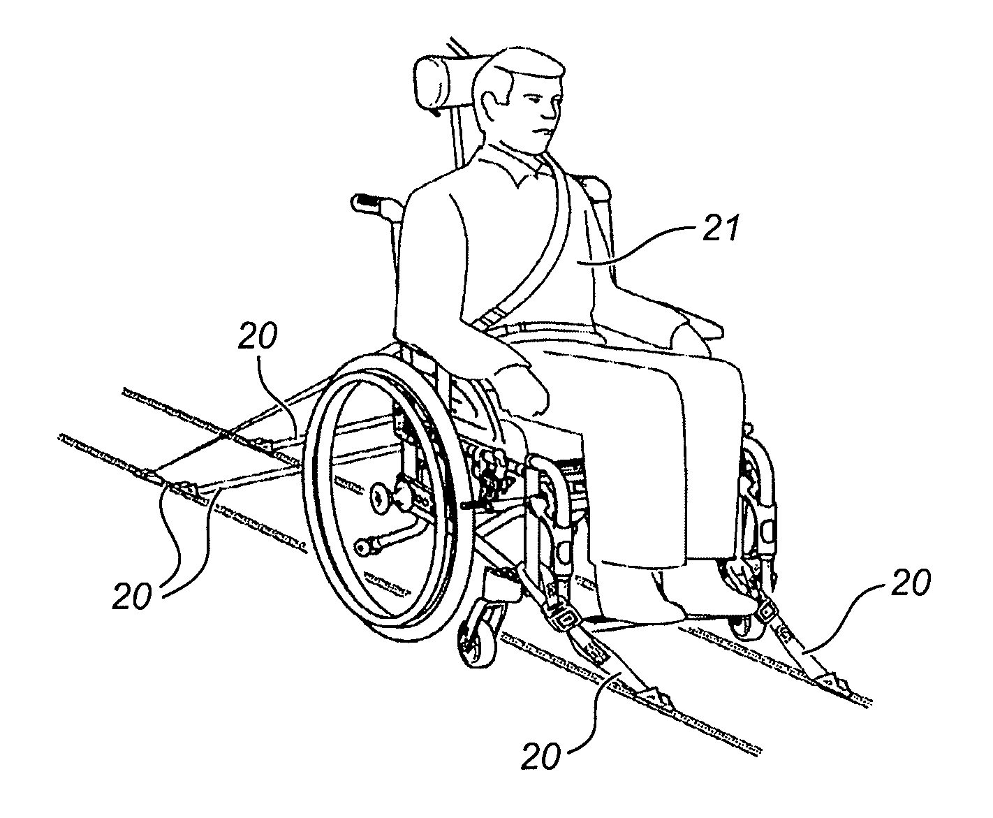 Methods for ensuring the safety of a wheelchair passenger in a transport vehicle