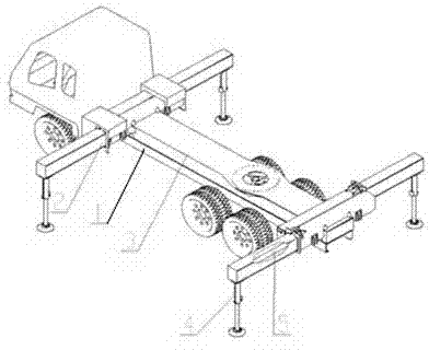 Chassis leveling system for mixture arm high-altitude operation vehicle