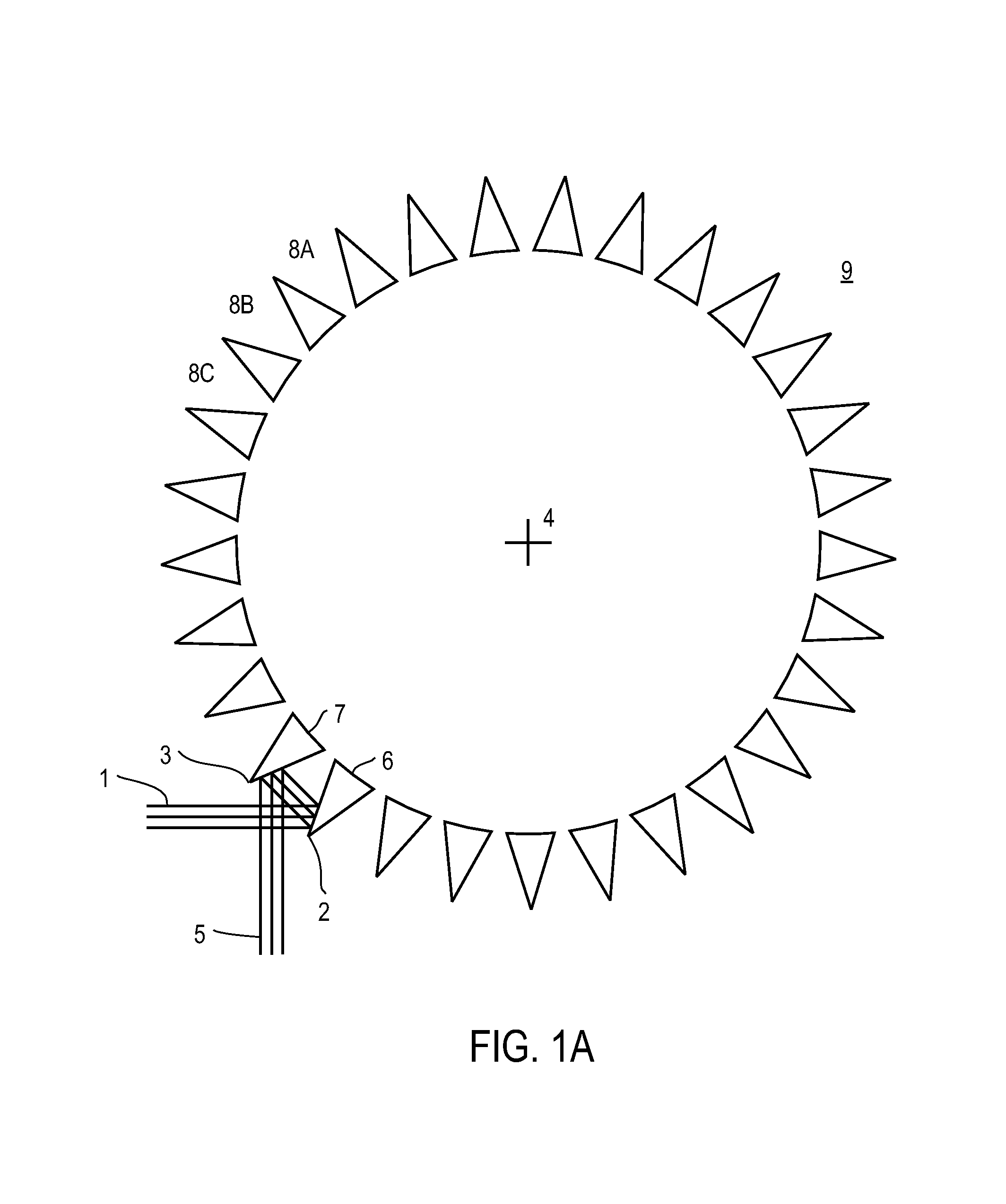 Optical pattern generator using a single rotating component