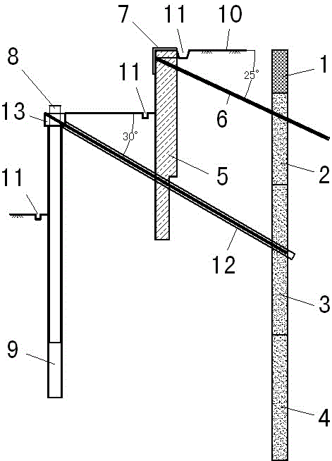 Method for constructing basement foundation pit without horizontal braces
