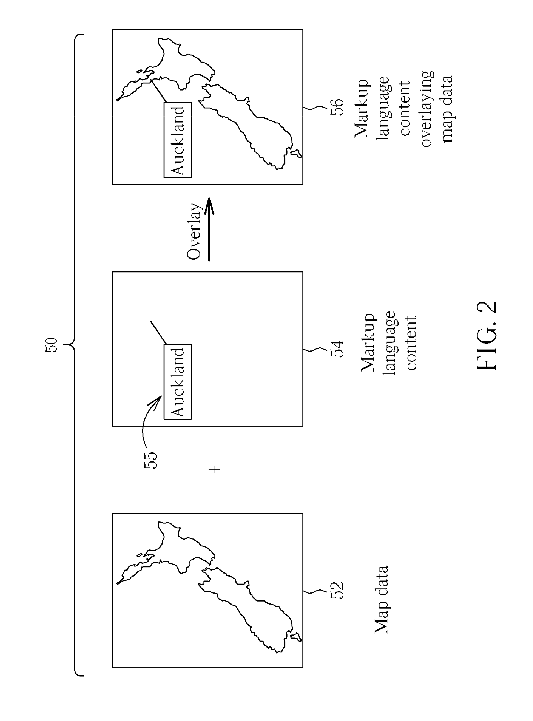 Personal navigation device and related method for dynamically downloading markup language content and overlaying existing map data